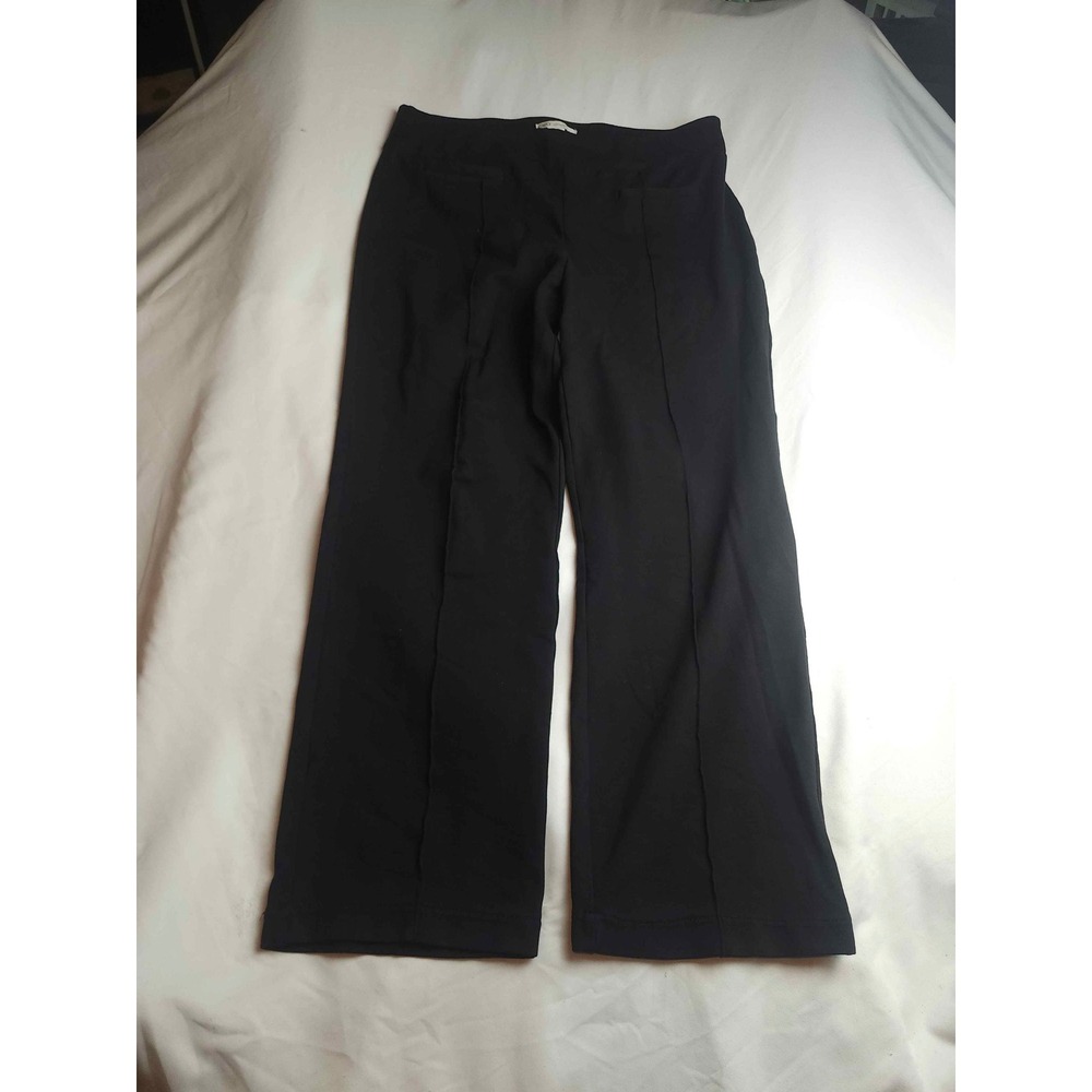 Cato Classic Black Pull On Straight Leg Dress Pants Large Seam Front Womens